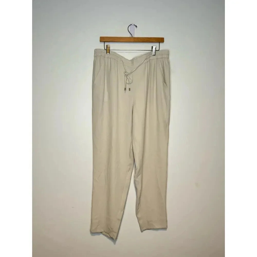 Cream Eileen fisher silk pants